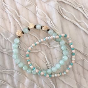 To light blue bracelets